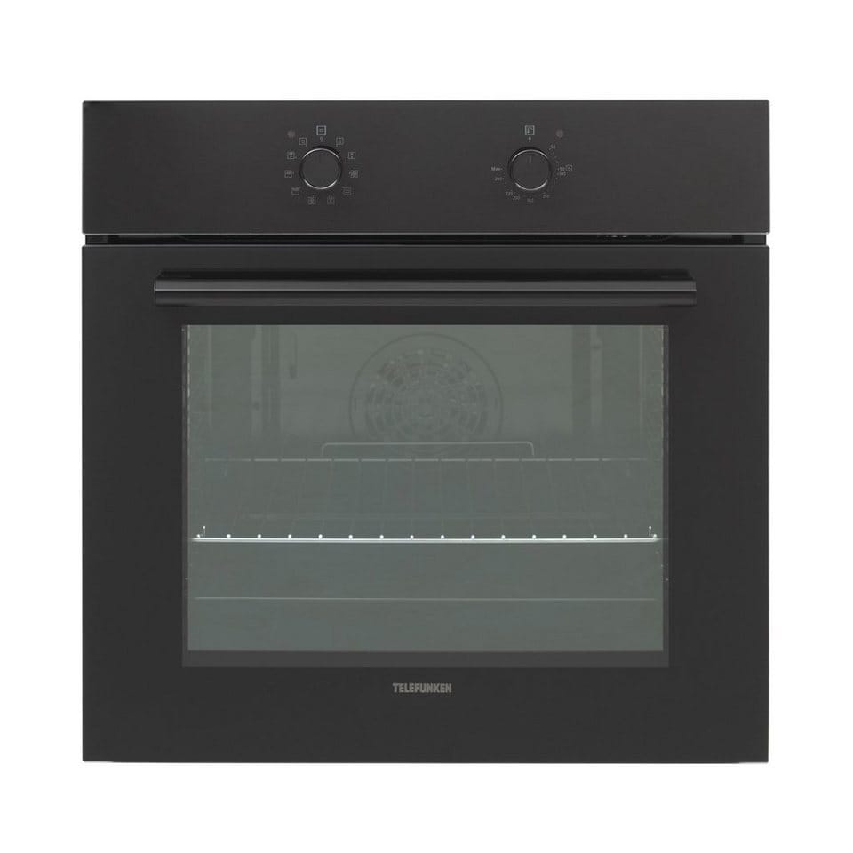 Telefunken Einbaubackofen ECB65A-B, VapClean, 65 Liter, 10 Funktionen, Autark, Dampfreinigung, 60 cm, Edelstahl